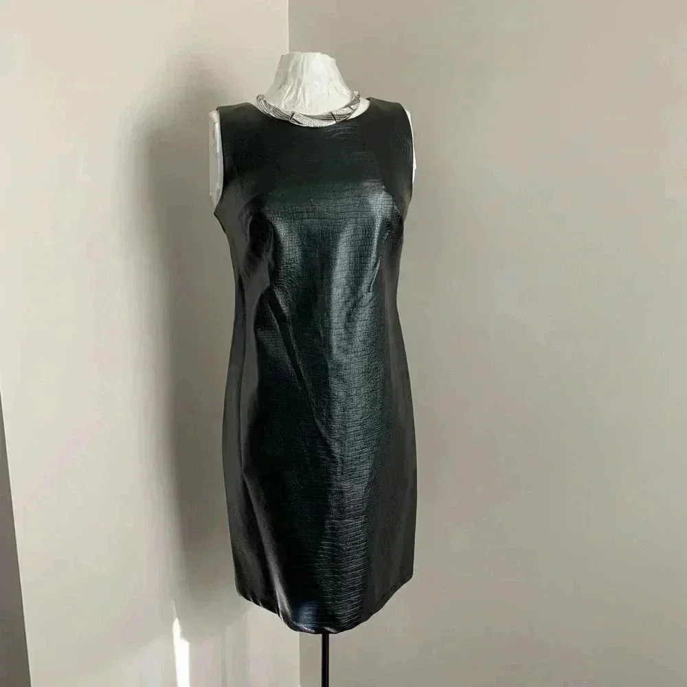 Shelby & Palmer Faux Croc Skin Sheath Dress